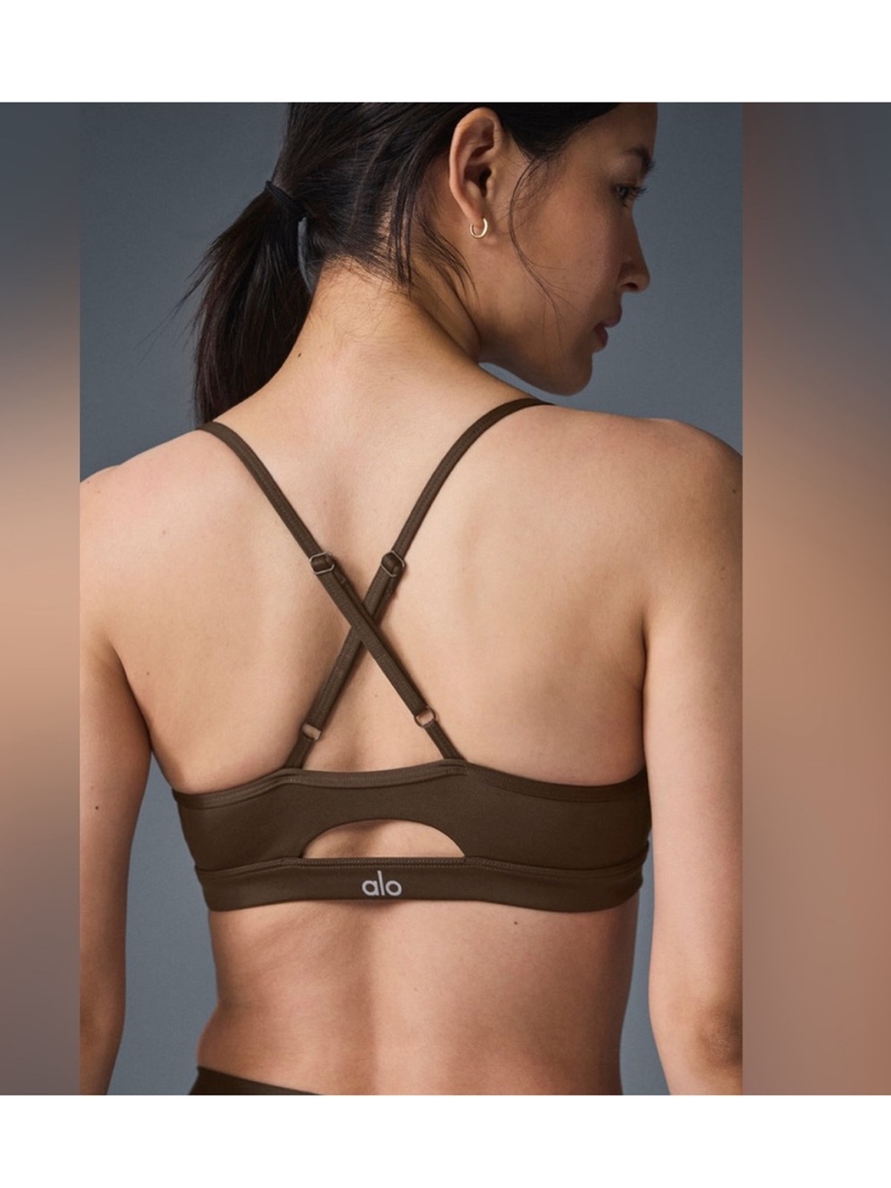 ALO Yoga Airlift Intrigue Sports Bra Espresso - Picture 3 of 10